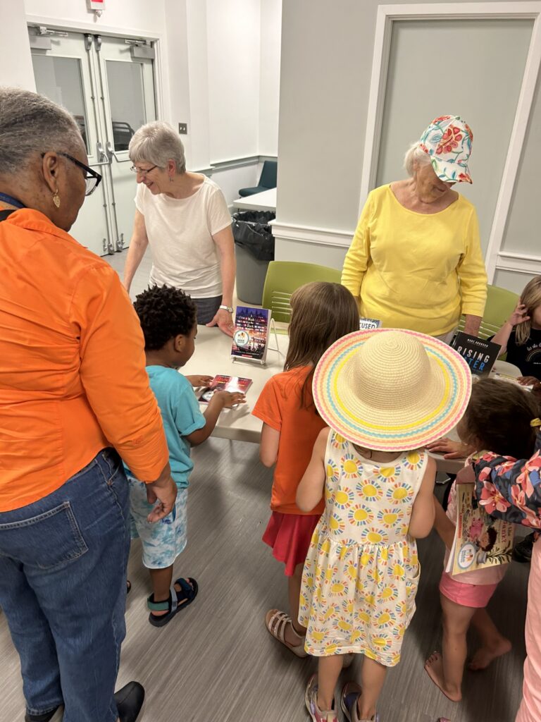 Children attending the BostonReads Storymobile activities.