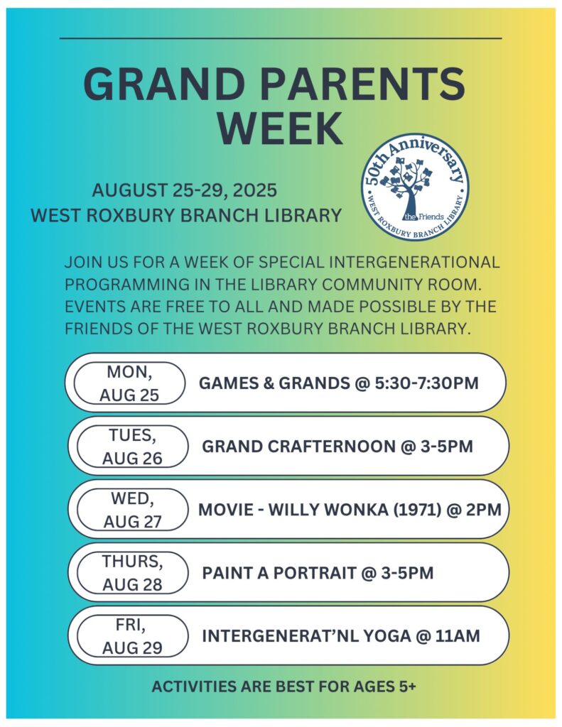 Grandparents Week Programs West Roxbury